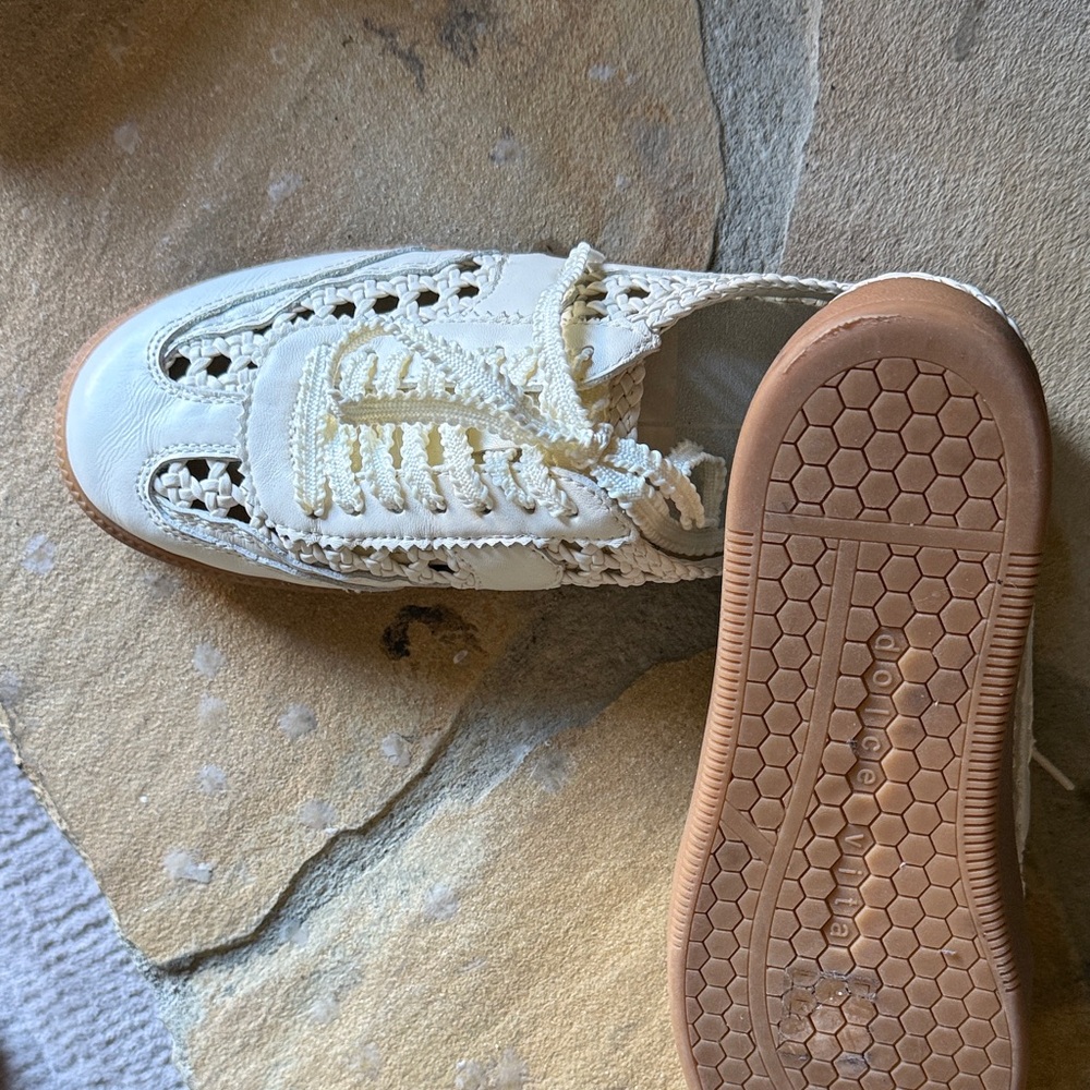 Dolce Vita White Lace-Up Mules - Picture 3 of 3